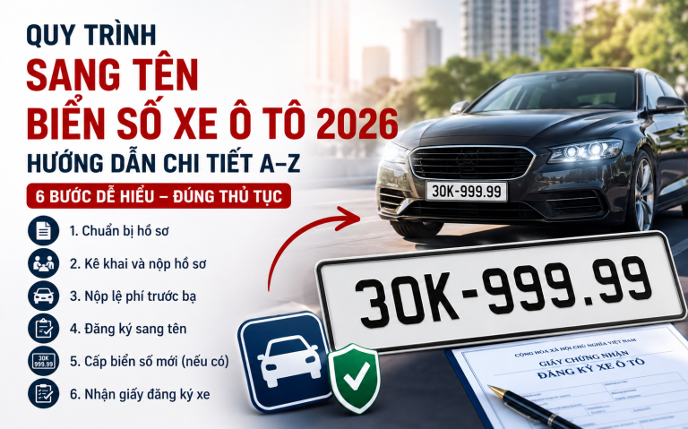 Quy trình sang tên biển số xe ô tô 2026 — Hướng dẫn chi tiết A–Z — Tin tức Pháp Biển Đẹp